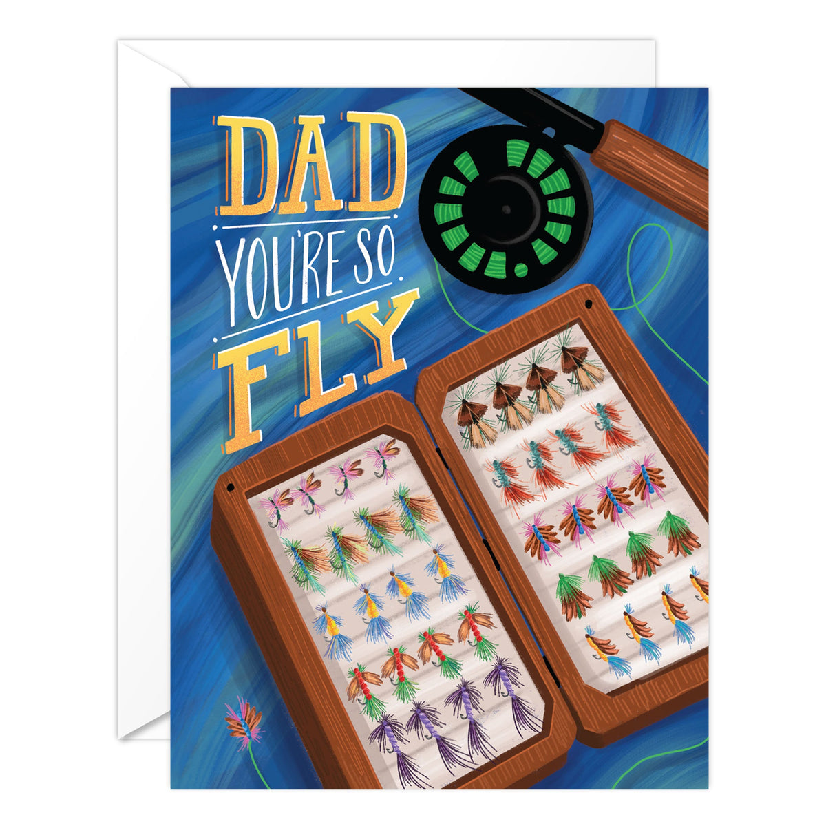 Fly Dad (6-PACK) Fly Fishing Father’s Day – Golden Peach Greetings - Wholesale