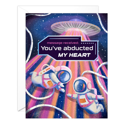 (6-Pack) Funny Love Card – Sci-Fi “You’ve Abducted My Heart” Romantic Card