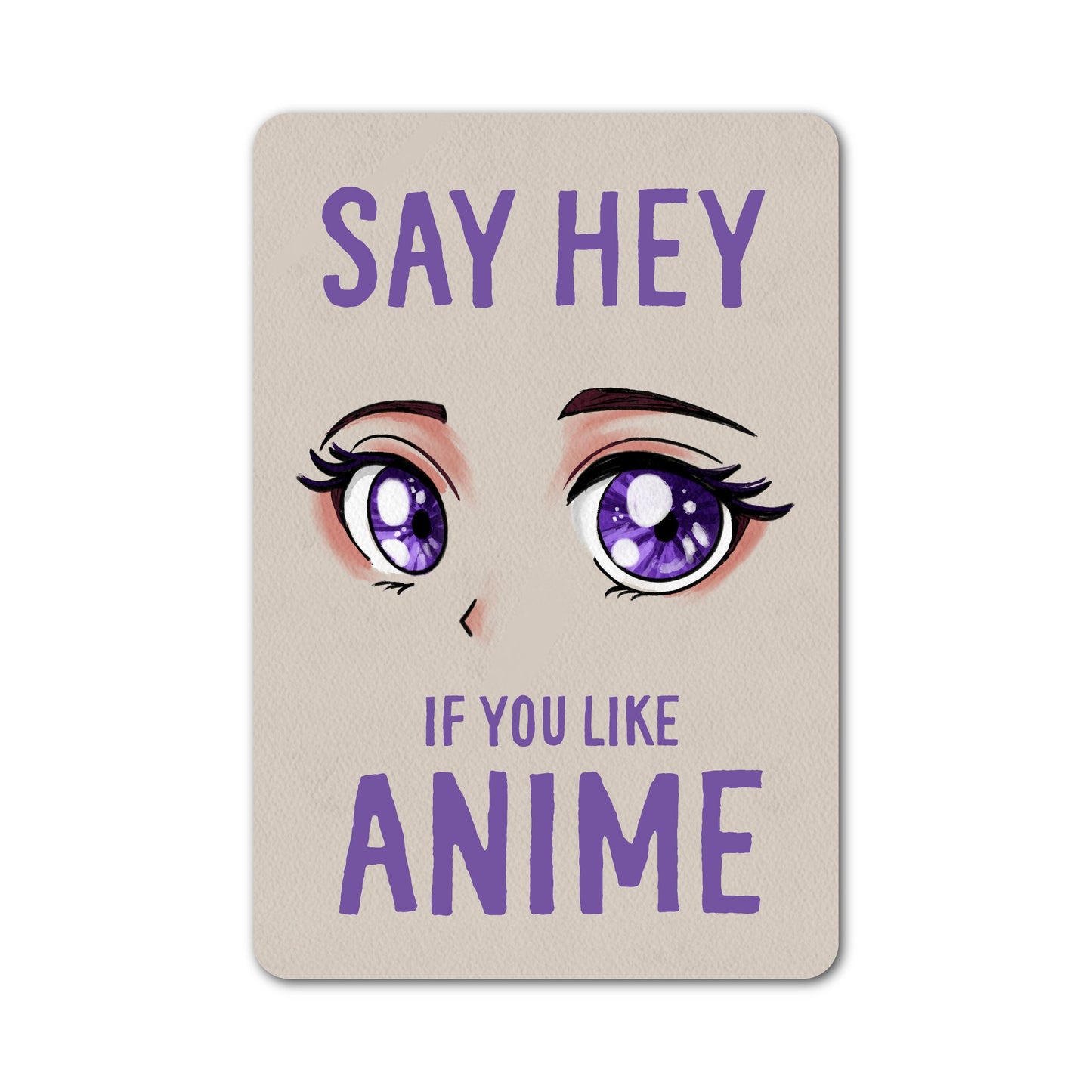 Say hey if you like anime sticker featuring illustrated anime-style eyes.