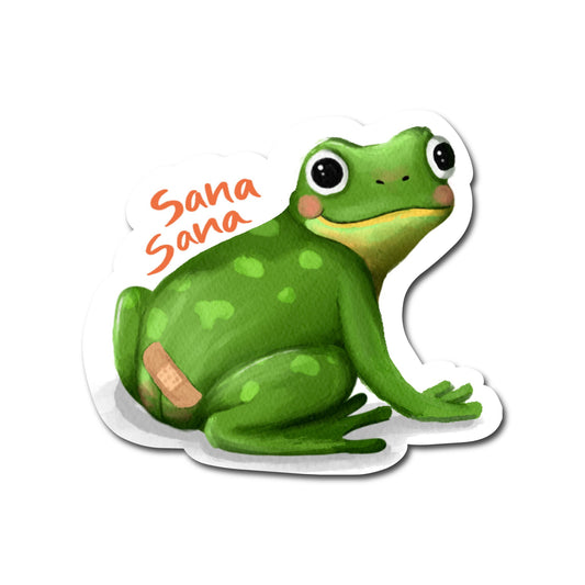 (6-Pack) Sana Sana Colita de Rana Frog Sticker | Spanish Healing & Comfort Vinyl Sticker